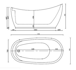 Акриловая ванна ABBER AB9214 170x85x80